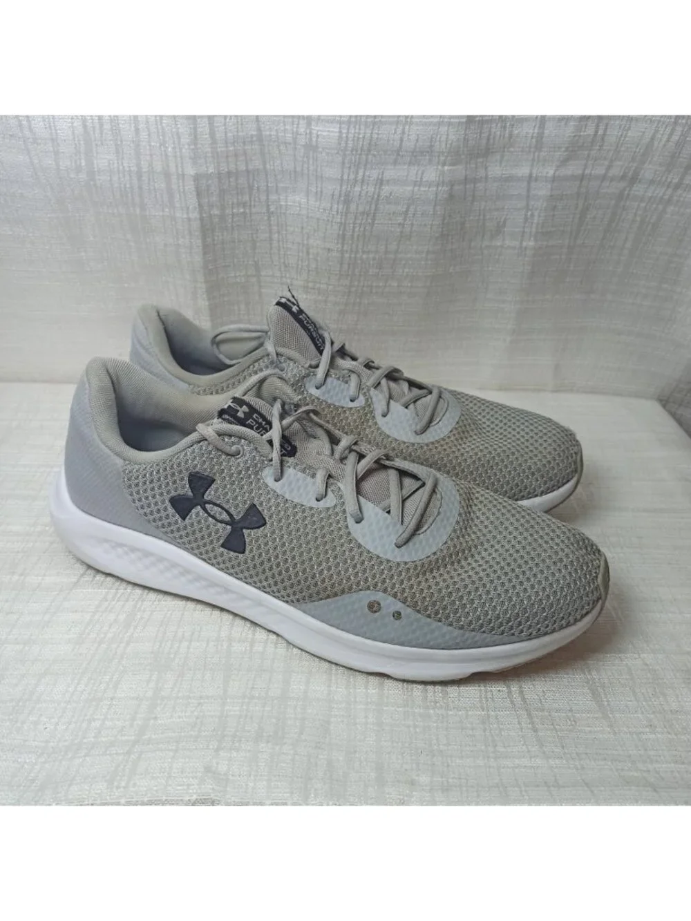 UNDER ARMOUR Charged Pursuit 2 Grey Mesh Running Shoes Mens Size 14 3024878-104